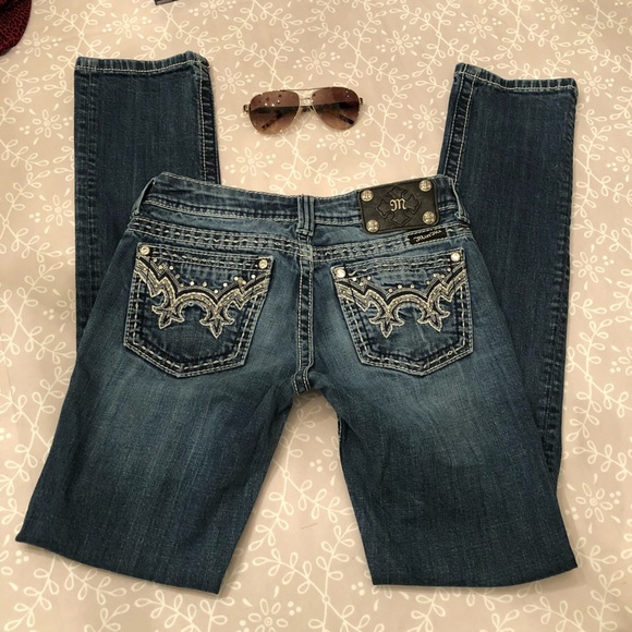 Miss Me Denim - Miss Me Jeans Crystal Bling Straight Leg Style